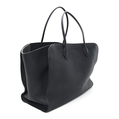 Matte Grained Calfskin Marlo Tote Black