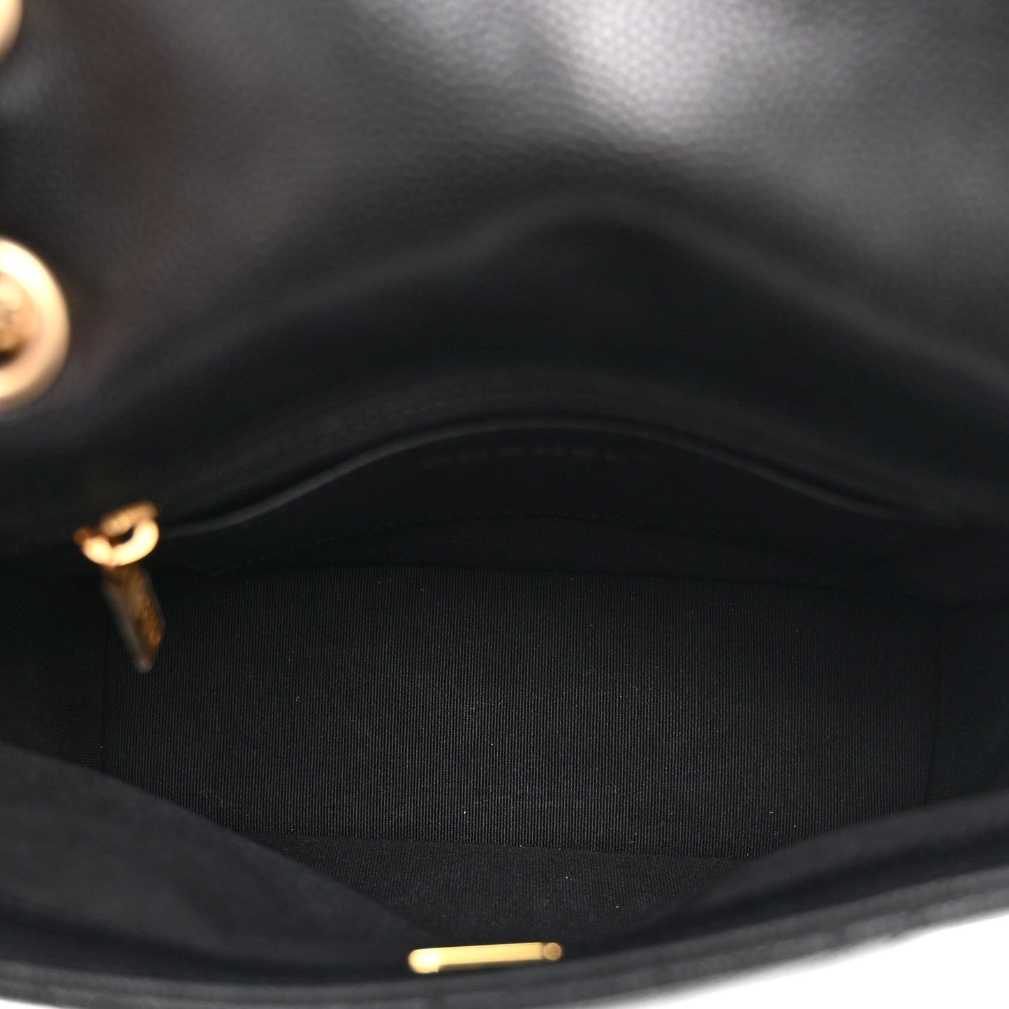 Caviar Quilted Camellia Chain Around Backpack Black