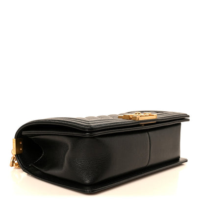 Caviar Quilted Medium Boy Flap Black