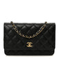 Caviar Quilted CC Turnlock Wallet On Chain WOC Black