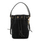 Canvas Vitello King F is Fendi FF Embroidered Mini Mon Tresor Bucket Bag Black