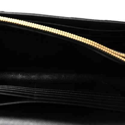 Grain De Poudre Matelasse Chevron Monogram Chain Wallet Black