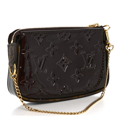 Vernis Monogram Mini Pochette Accessories Amarante