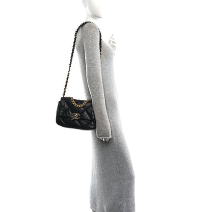 Lambskin Quilted Medium Chanel 19 Flap Black
