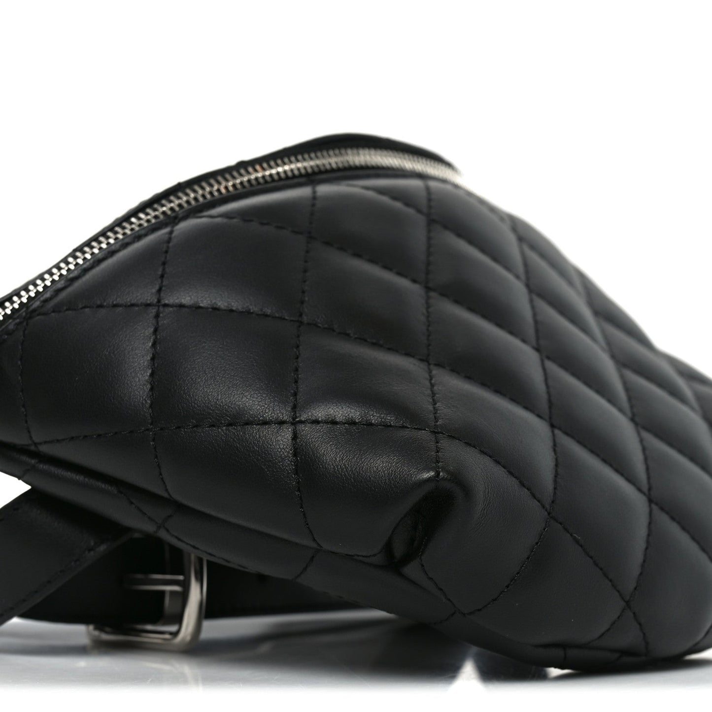Calfskin Quilted Waist Belt Bag Black