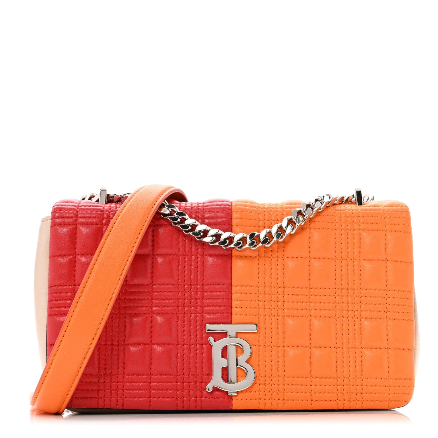 Lambskin Quilted Small Lola Bag Bright Red Orange