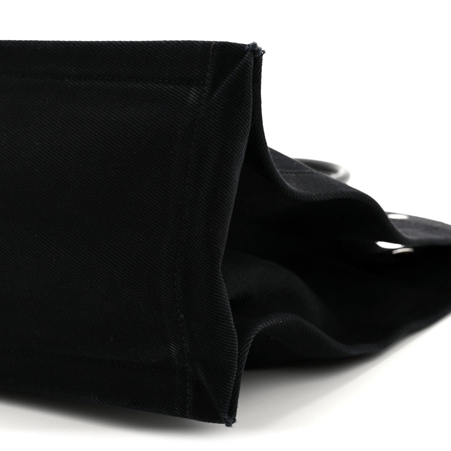 Linen Calfskin Rive Gauche Tote Black