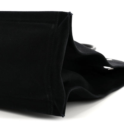 Linen Calfskin Rive Gauche Tote Black