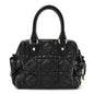 Lambskin Cannage Side Pocket Satchel Black