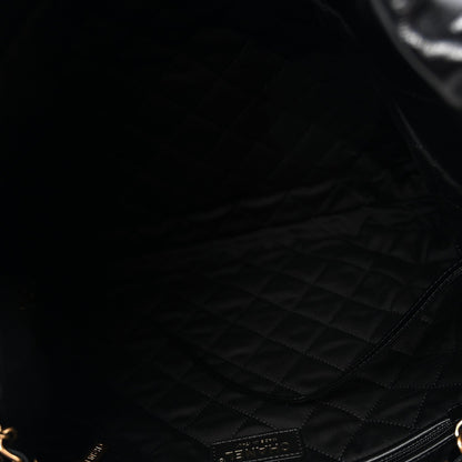 Shiny Calfskin Quilted Chanel 22 Black