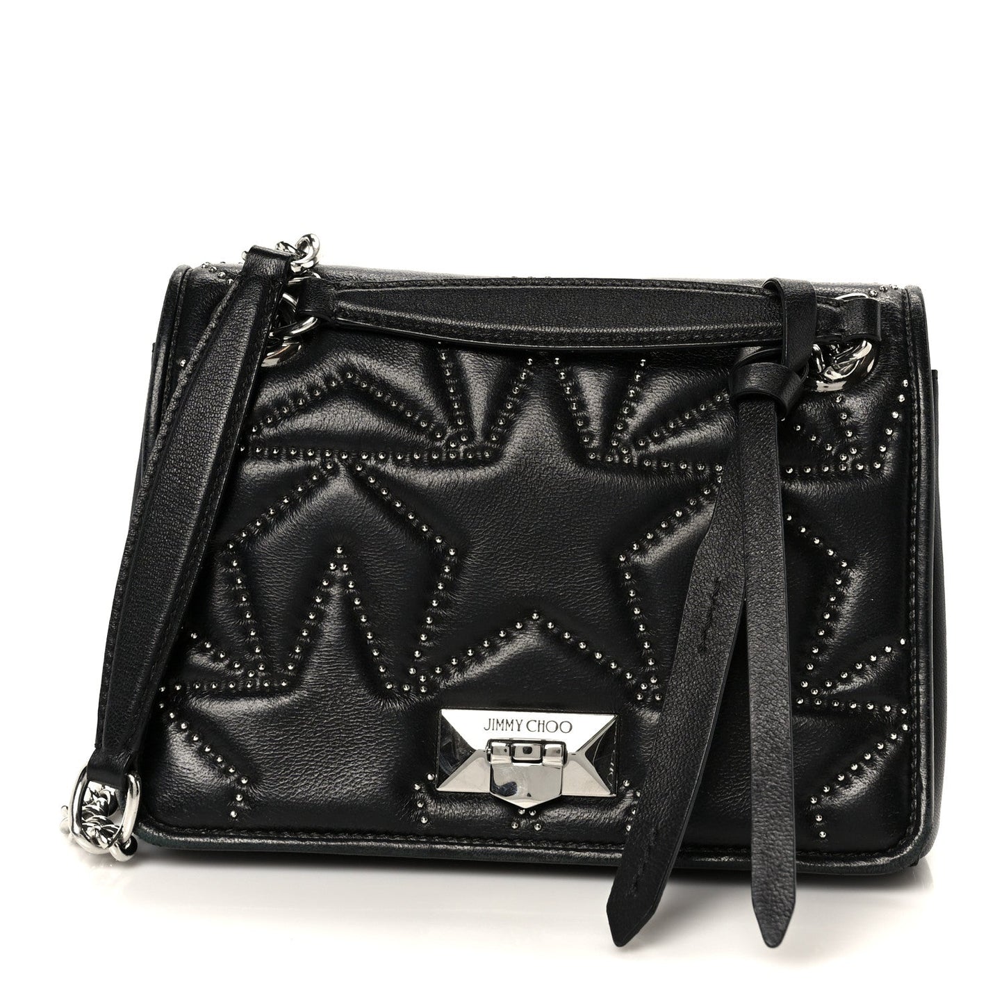 Nappa Star Quilted Studded Small Helia Shoulder Bag Black
