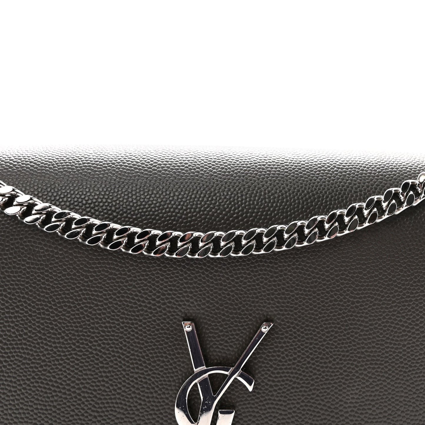 Grain De Poudre Medium Classic Monogram Kate Satchel Earth Grey