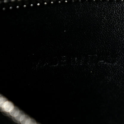 Shiny Calfskin Logo Crocodile Embossed XXS Everyday Tote  Black