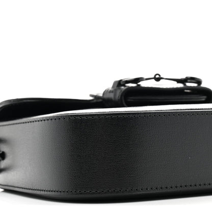 Azalea Calfskin Web Monochrome Small Horsebit 1955 Shoulder Bag Black