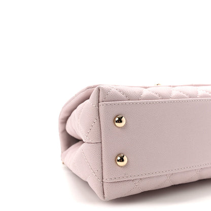 Caviar Quilted Mini Coco Handle Flap Lilac