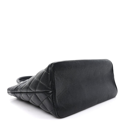 Caviar Quilted Medallion Tote Black
