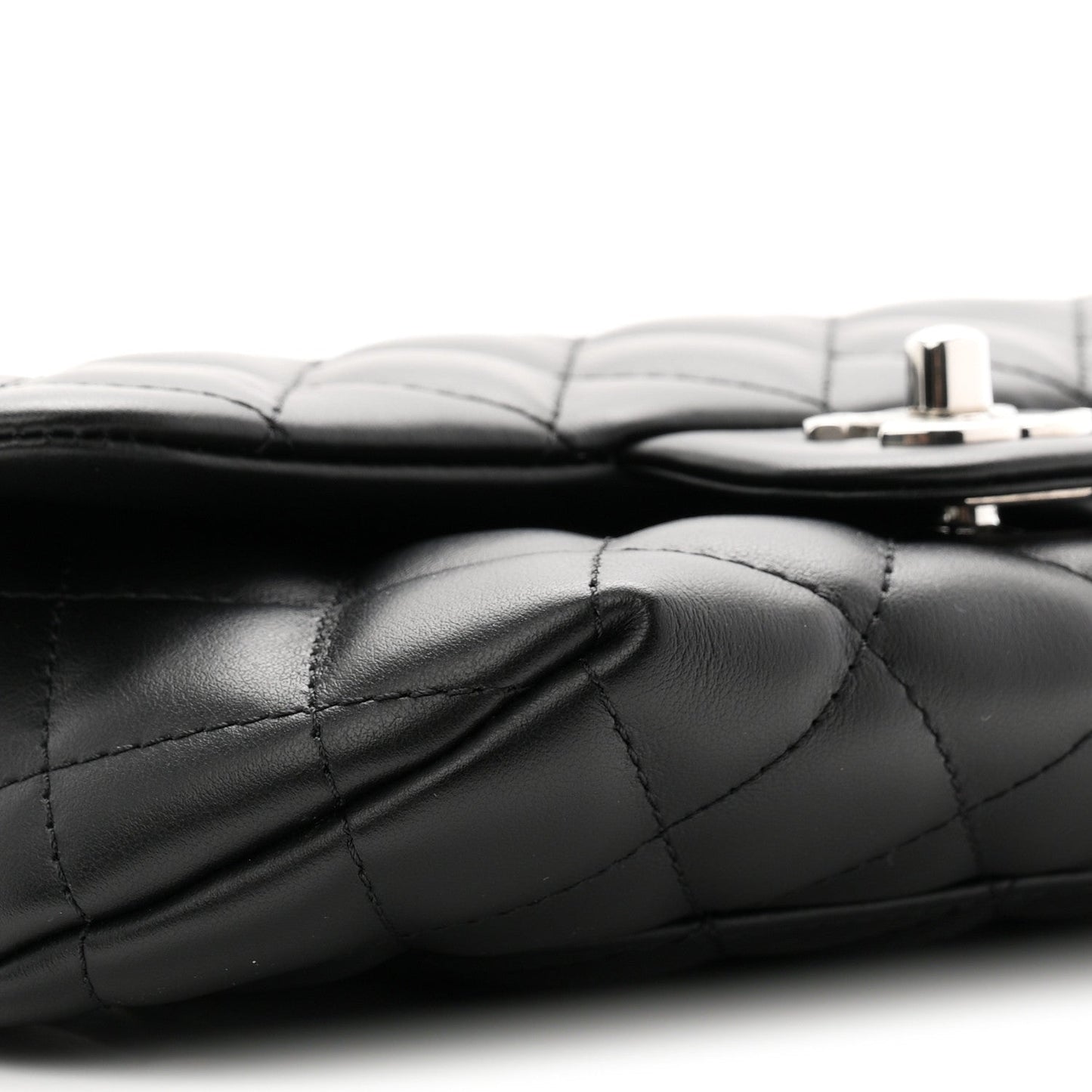 Calfskin Quilted CC Uniform Flap Belt Bag Black