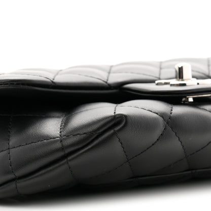 Calfskin Quilted CC Uniform Flap Belt Bag Black
