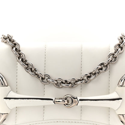 Nappa Vertical Matelasse Small Maxi Horsebit Chain Shoulder Bag Great White