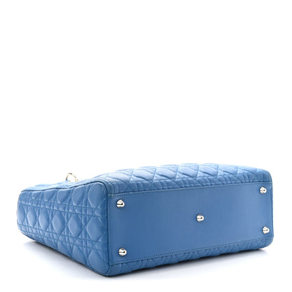 Lambskin Cannage Large Lady Dior Blue