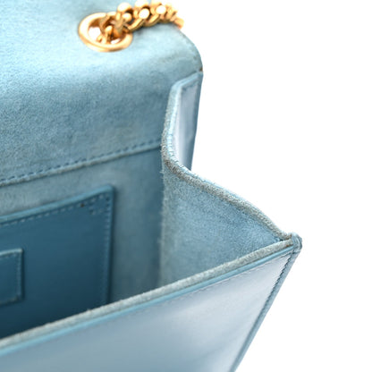 Smooth Calfskin Small Classic Monogram Kate Tassel Satchel Turquoise
