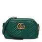 Calfskin Matelasse Small GG Marmont Chain Shoulder Bag Emerald Green