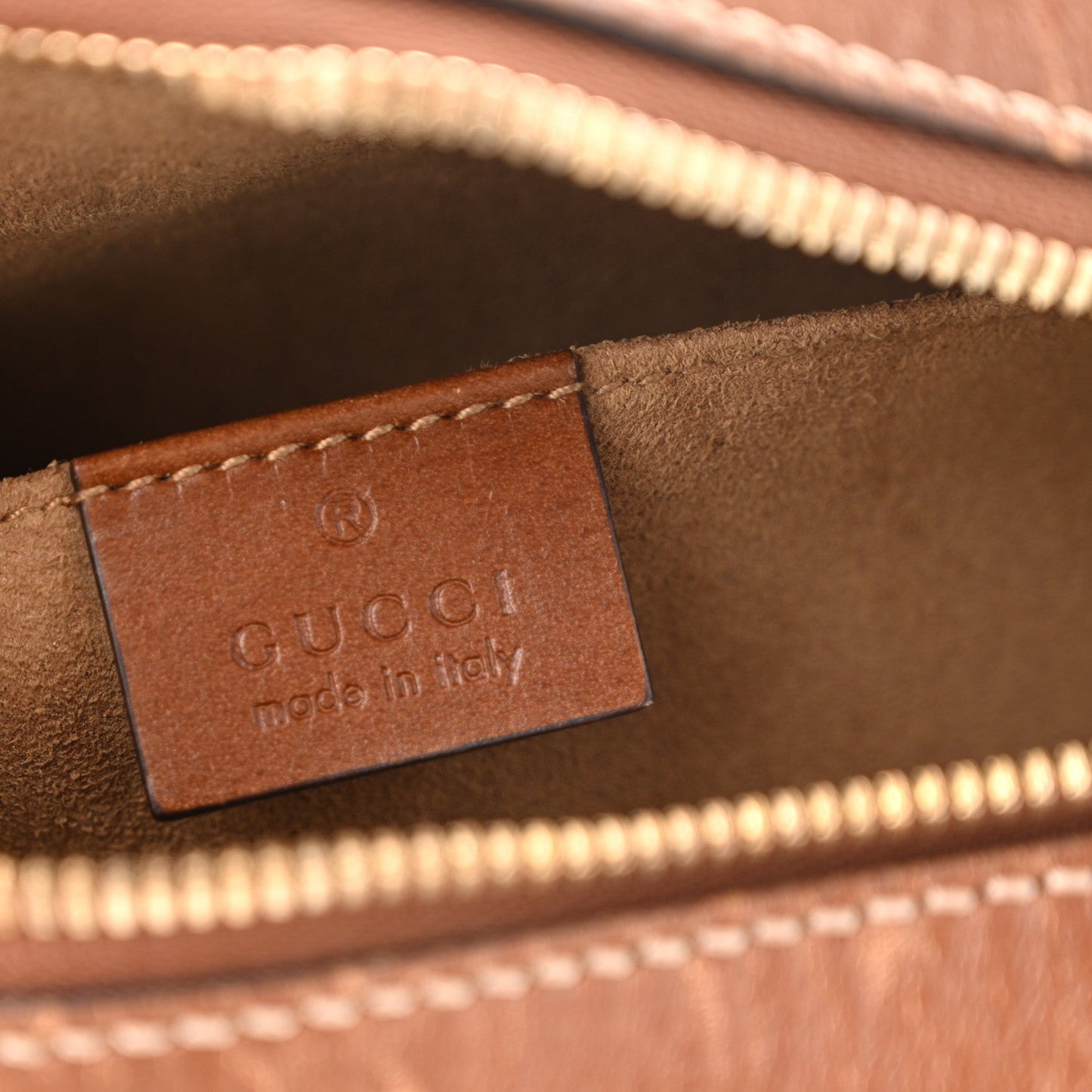 GG Supreme Monogram Cuoio Toscano Mini Chain Shoulder Bag Beige Ebony Cuir