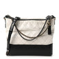 Aged Calfskin Quilted Large Gabrielle Hobo White Black