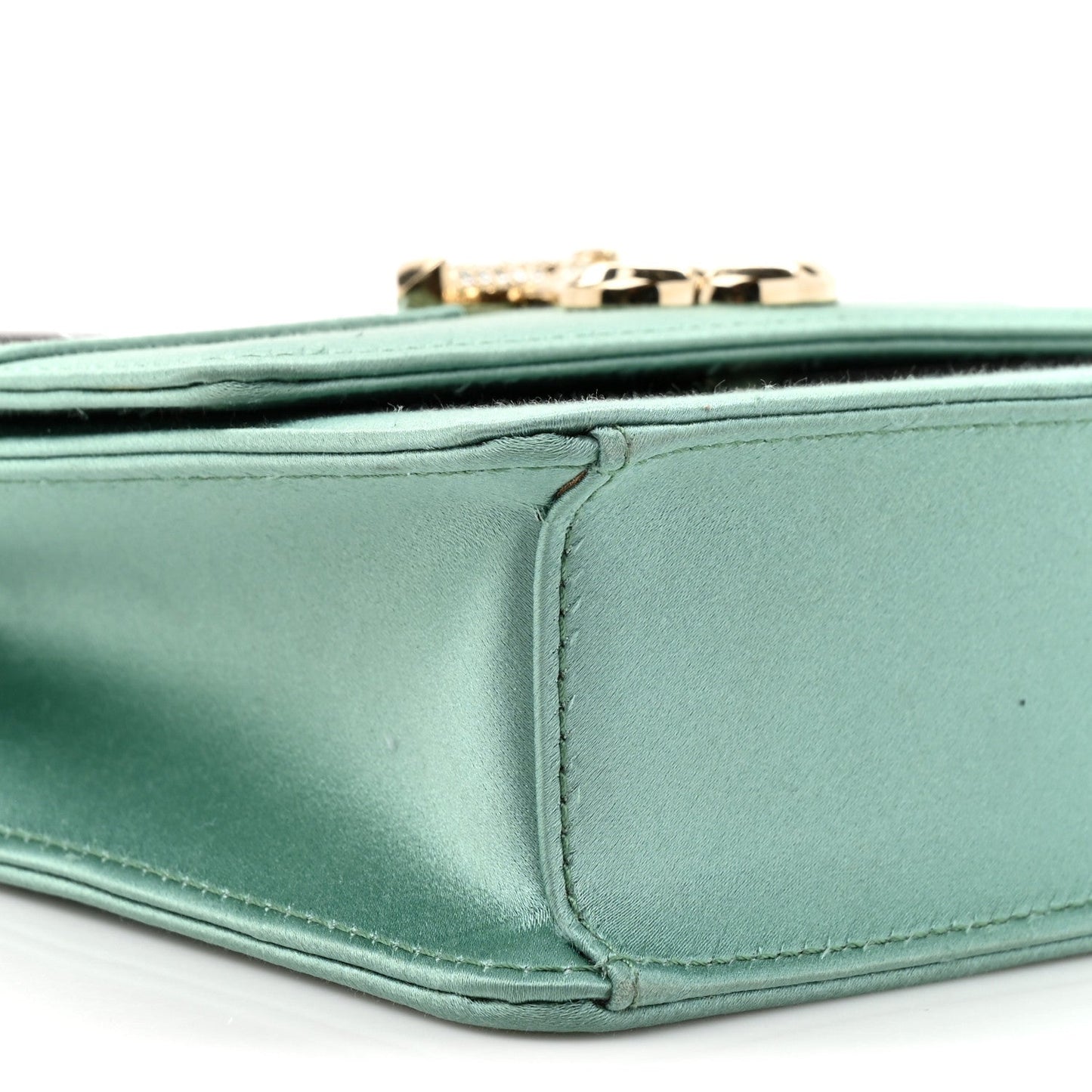 Satin Pearl Varenne Shoulder Bag Green