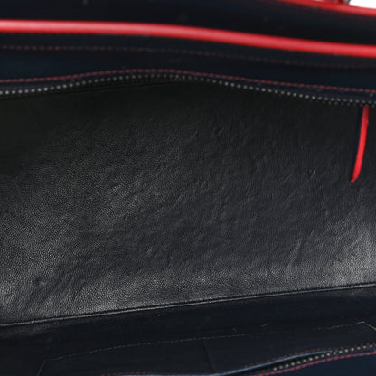 Smooth Calfskin Mini Luggage Navy Red