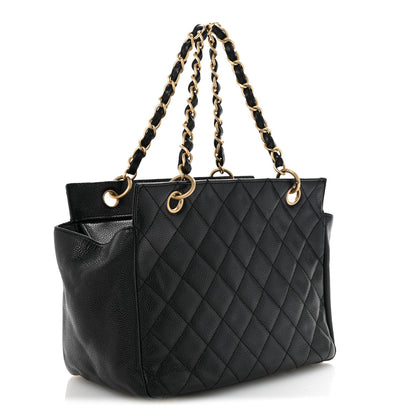 Caviar Quilted Petit Timeless Tote PTT Black