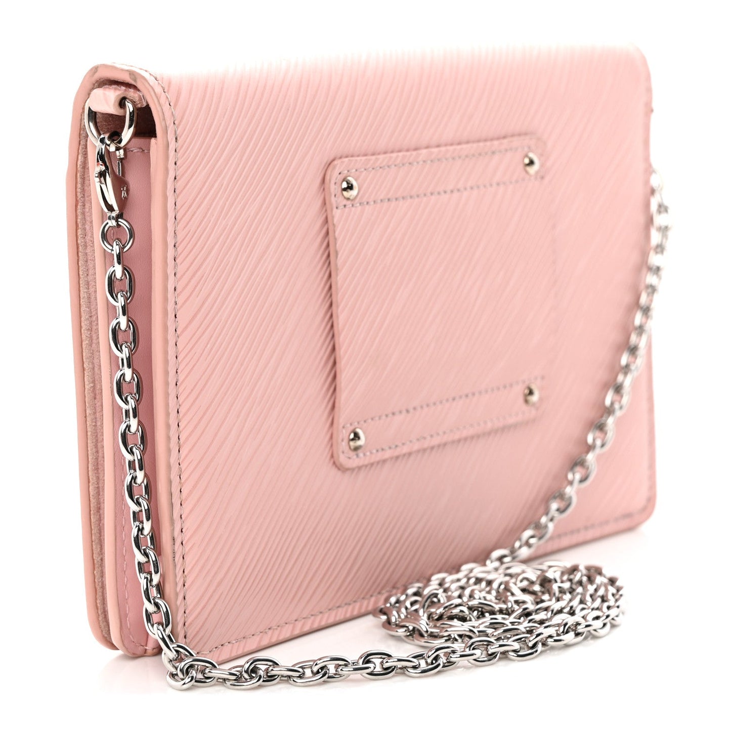 Epi Twist Belt Chain Wallet Rose Ballerine