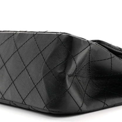 Aged Calfskin Quilted 2.55 Reissue 226 Flap Black