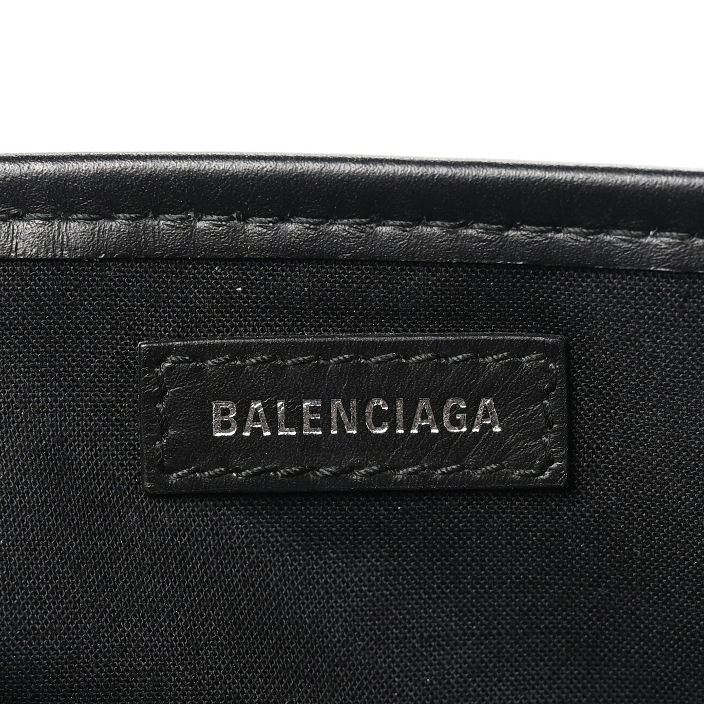 Cotton Canvas Calfskin Logo Print Navy Cabas XS Black White
