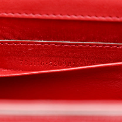 Moire Fabric Calfskin Rhinestone Monogram Monochrome Lizard Embossed Mini Bamboo 1947 Top Handle Chain Bag Red