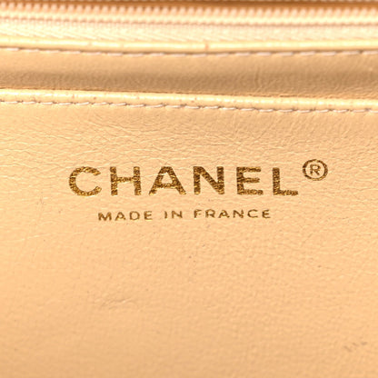 Caviar Quilted Jumbo Single Flap Beige