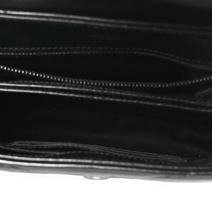 Calfskin Y Quilted Monogram Monochrome Toy Loulou Crossbody Bag Black