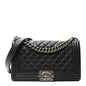 Calfskin Quilted Medium Boy Flap Black