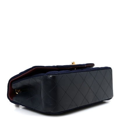Felt Quilted Paris-Hamburg Charms Mini Rectangular Flap Black Dark Navy