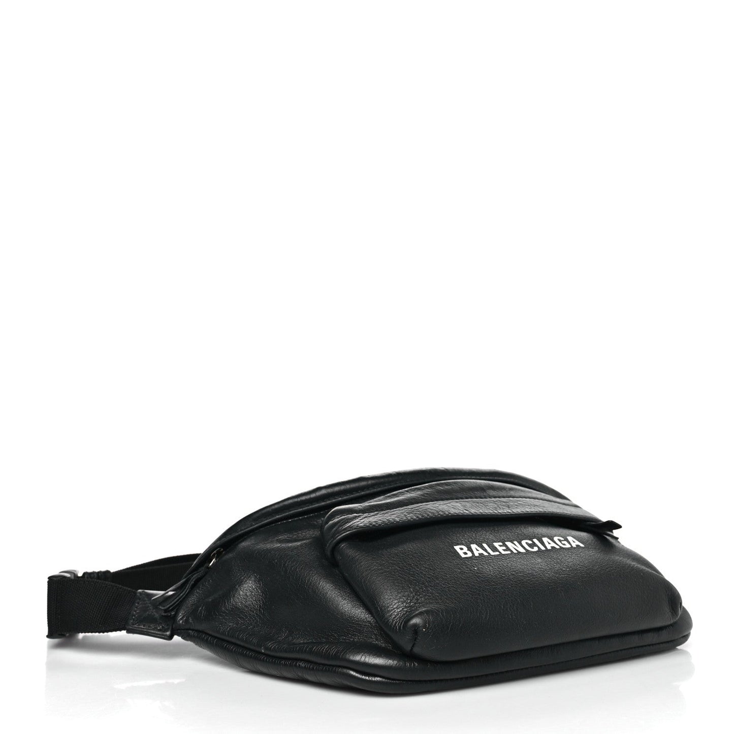 Smooth Calfskin Logo Large Everyday Beltpack Black White