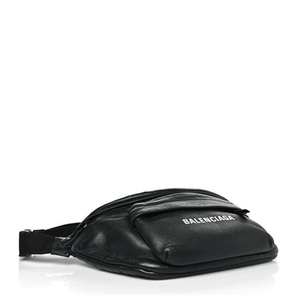 Smooth Calfskin Logo Large Everyday Beltpack Black White