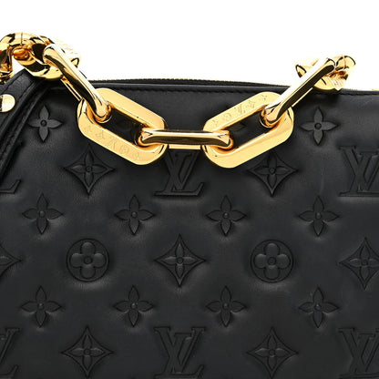 Lambskin Embossed Monogram Coussin BB Black