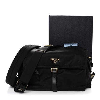 Re-Nylon Large Explore Messenger Bag Black