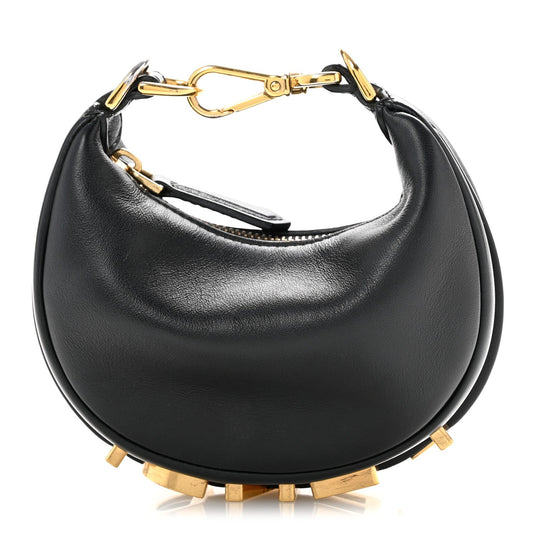 Vitello Grace Matte Nano Fendigraphy Hobo Charm Black