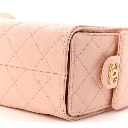 Caviar Quilted Mini Chanel 25 Handbag Light Pink