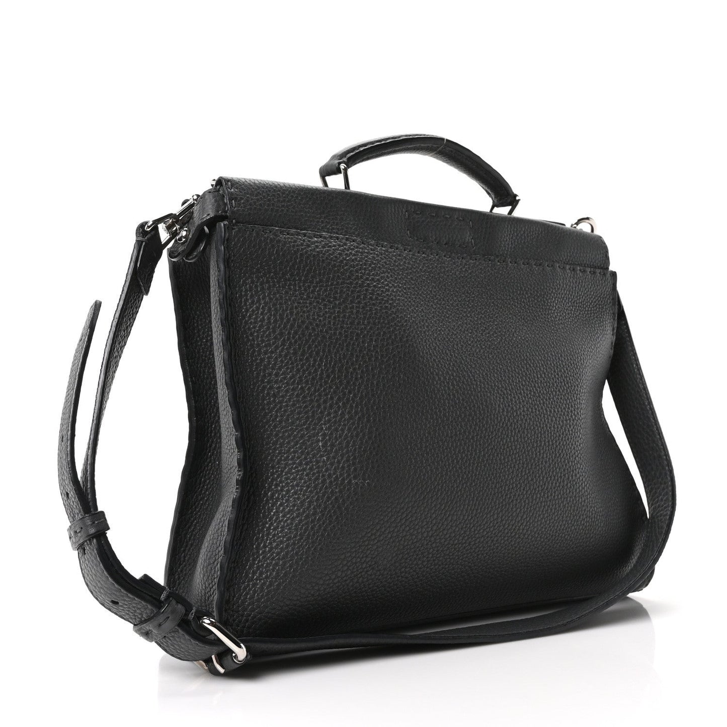 Vitello Grace FF 1974 Embossed Large Peekaboo Iconic Fit Satchel Anthracite