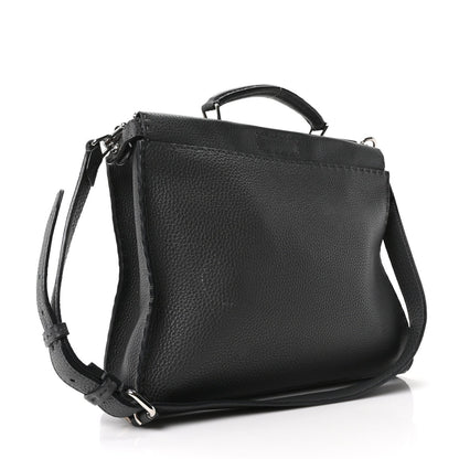 Vitello Grace FF 1974 Embossed Large Peekaboo Iconic Fit Satchel Anthracite