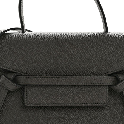 Grained Calfskin Nano Belt Bag Grey
