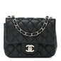 Lambskin Quilted Mini Square Flap Black