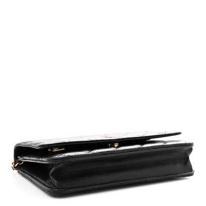 Lambskin Quilted Wallet On Chain WOC Black